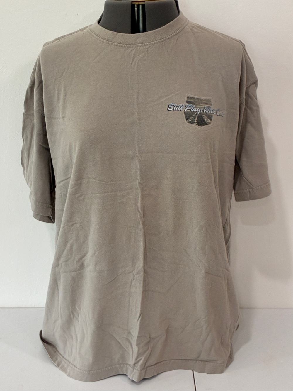 Newport Blue Still Plays With Cars Graphic Tee Muscle Car Taupe XXL